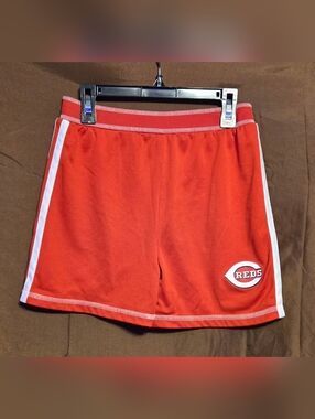 Cincinnati Reds Kids Shorts Size L 10/12 Red MLB Athletic Mesh Shorts